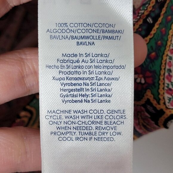 Chaps by Ralph Lauren Womens Multicolor Paisley 3/4 Sleeves Button Up Top 2X - Picture 8 of 8